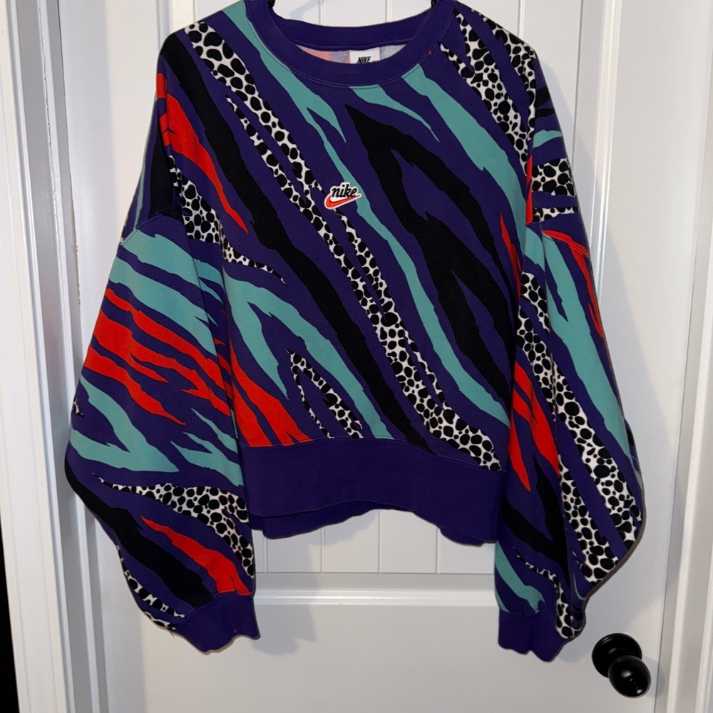 Nike Animal Print Crop Sweatshirt